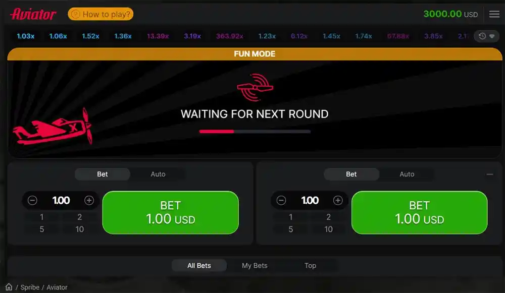 Слот з грою Aviator у десктопній версії